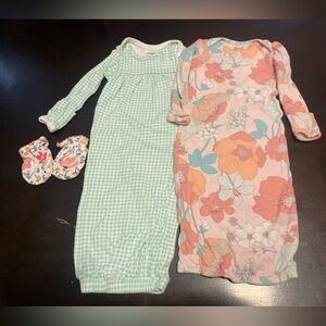 Floral and Gingham Baby Sleep Gowns